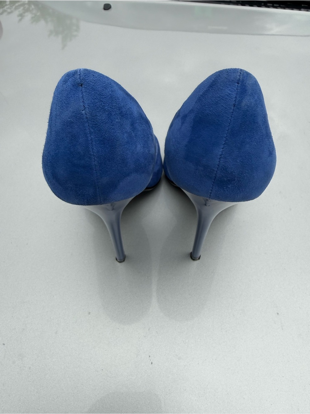 Steve Madden Blue Suede Pointed Toe Stiletto Heels Size 7.5 - Picture 3 of 5